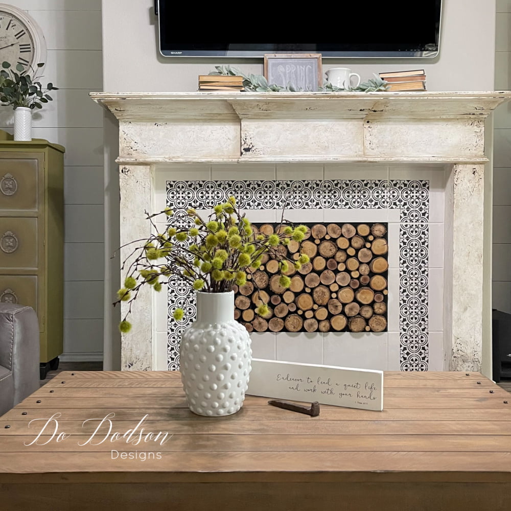 How To Get A DIY Chipped Paint Look – Fireplace Mantel Makeover