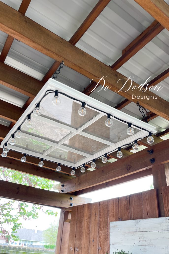 I L-O-V-E my new, old window light feature. Let me show you how to DIY this for your patio.
