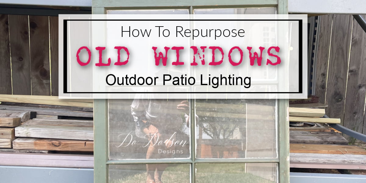 Old windows are a great way to add that vintage charm to an outdoor space, and when you repurpose them, you get patio lighting!