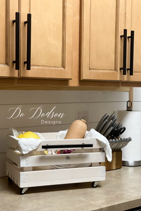 DIY Rolling Wood Crate Pantry Floor Storage Do Dodson Designs