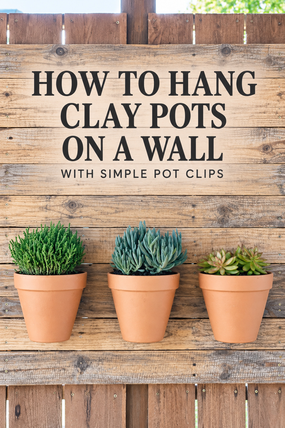 How to Hang Clay Pots on a Wall With Pot Clips