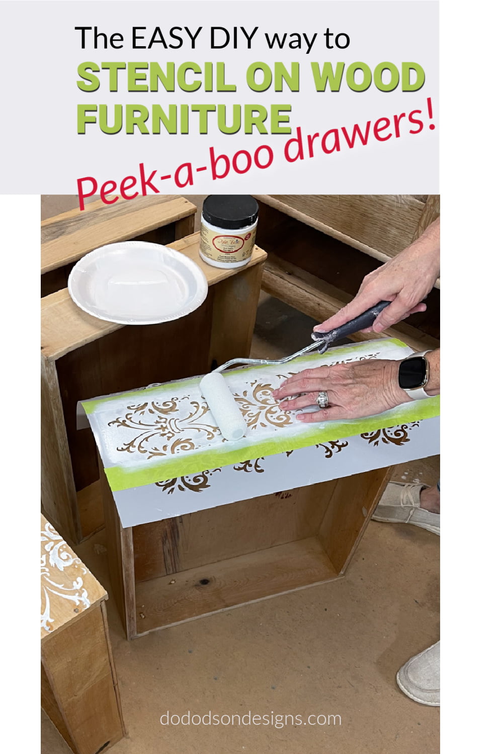 How To Stencil On Wood Furniture | Peek-a-boo Pattern