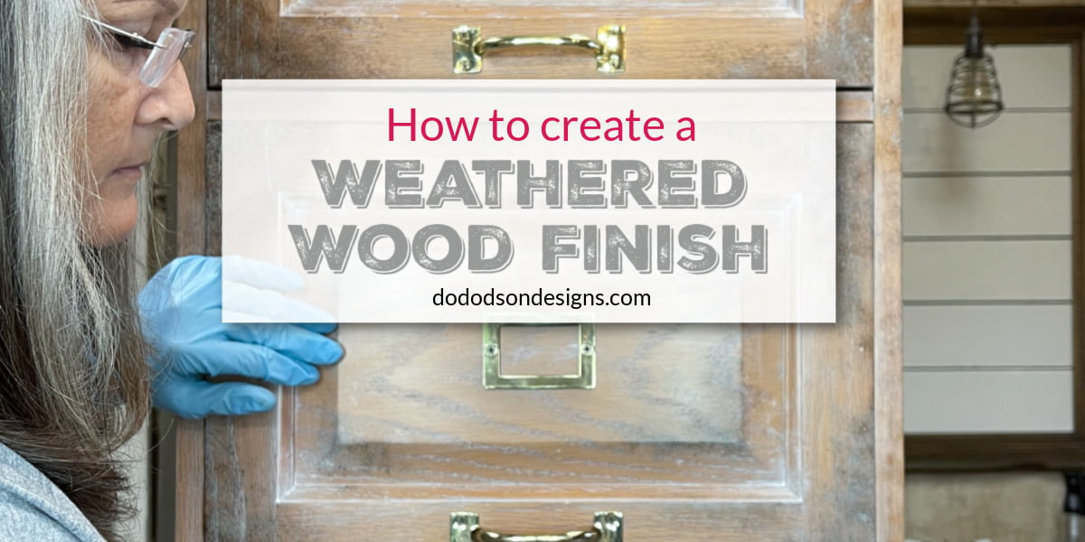 Creating a weathered wood finish is super easy using gel stain. The DIY technique will have you wanting to refinish all your wood furniture.