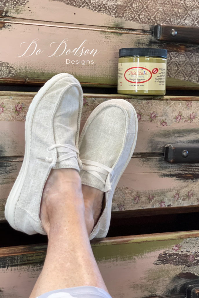 I never knew that it was possible to get dried paint out of clothes, or shoes for that matter. This method works on latex, acrylic and even chalk paint!