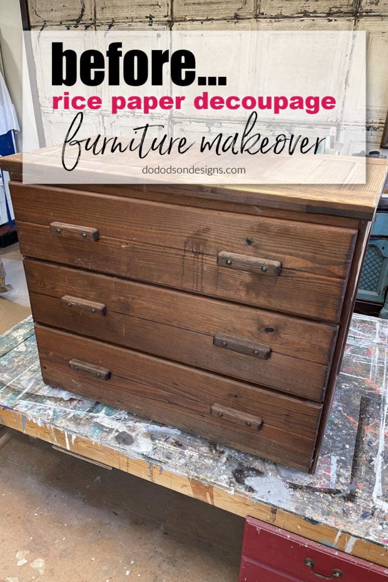 Rice Paper Decoupage On Wood Furniture Tutorial Do Dodson Designs