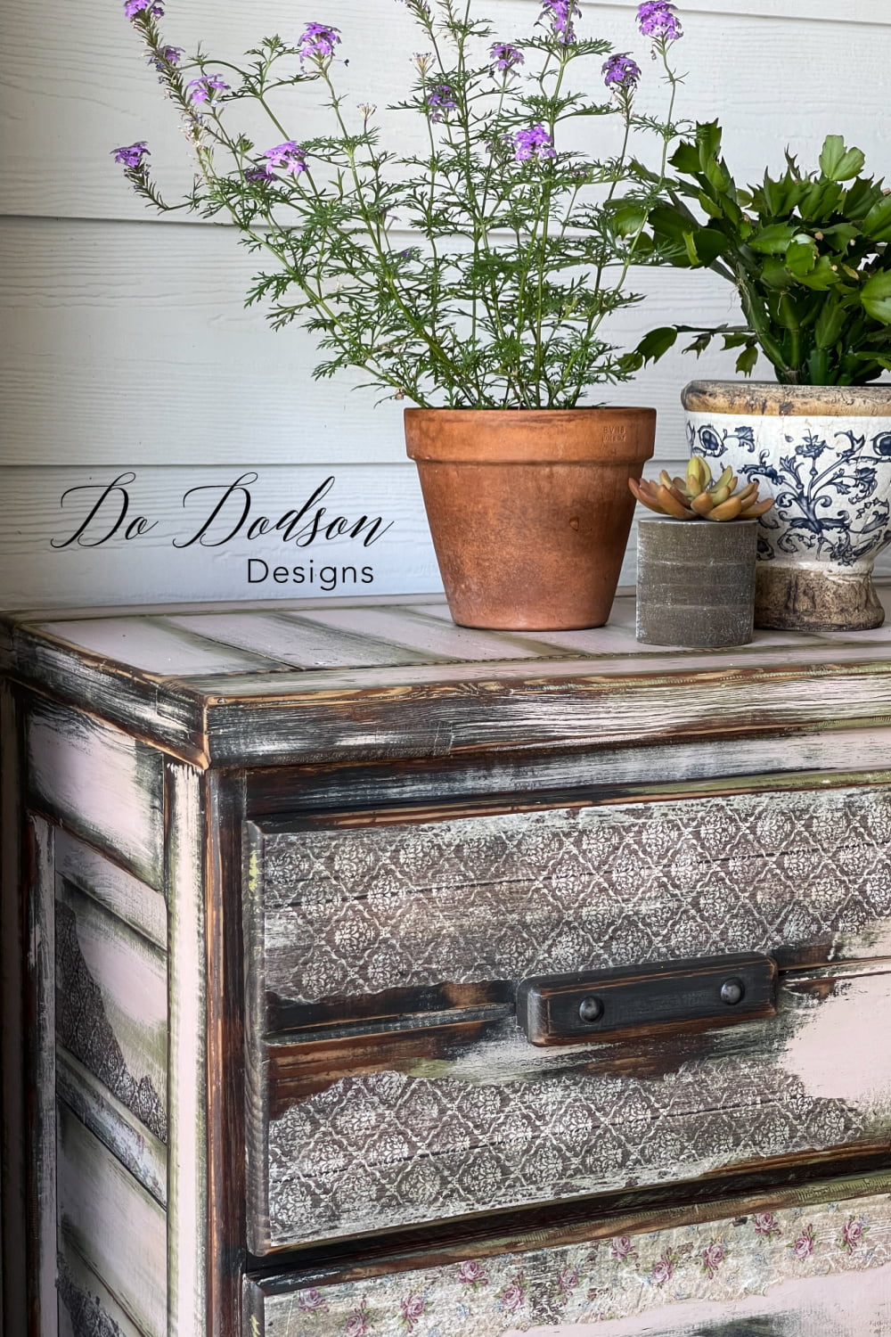 Rice Paper Decoupage On Wood Furniture Tutorial Do Dodson Designs