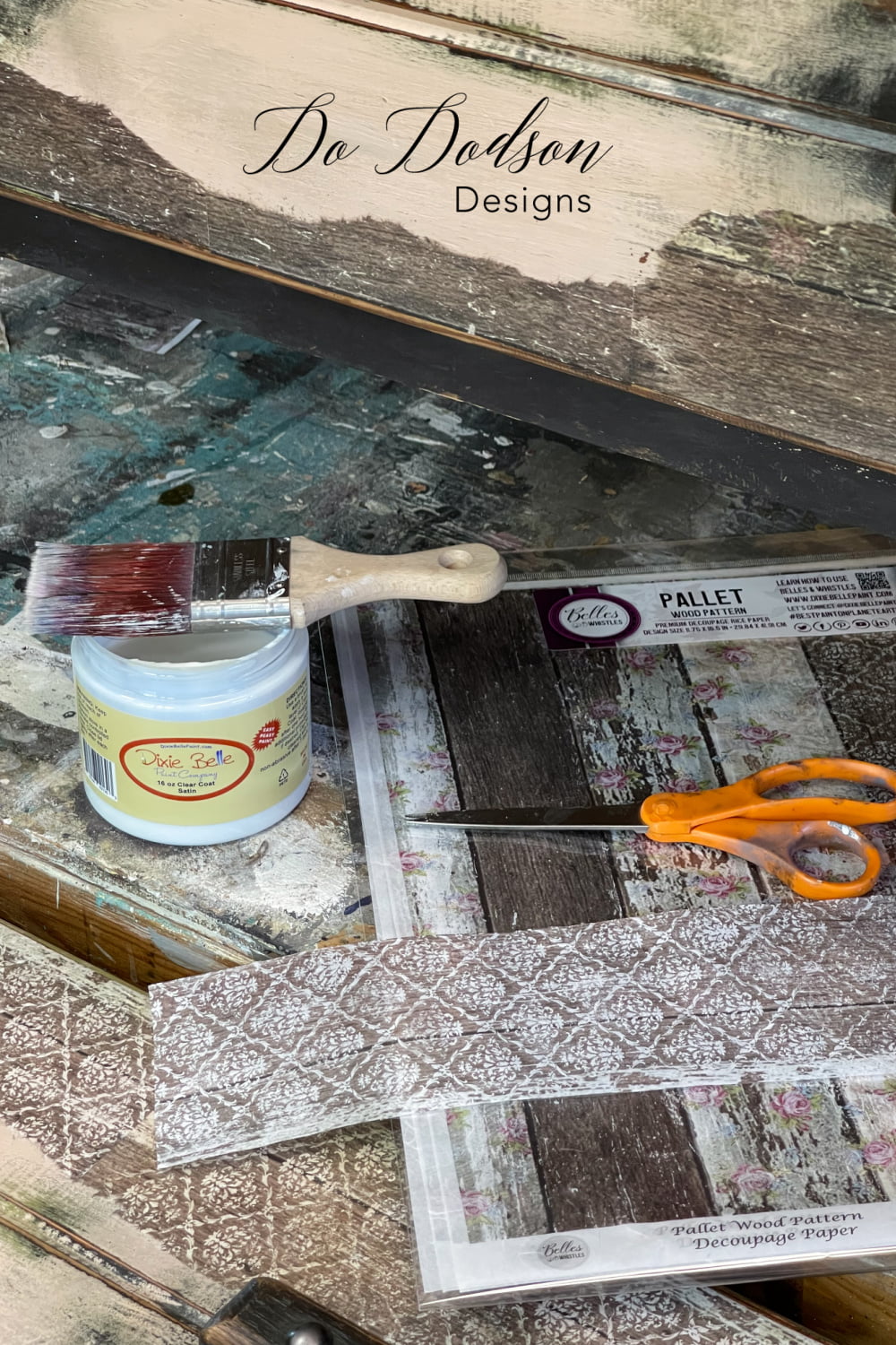 Rice Paper Decoupage On Wood Furniture Tutorial Do Dodson Designs