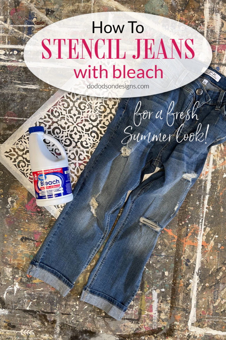 DIY Stencil Bleached Jeans For A Fresh Summer Look