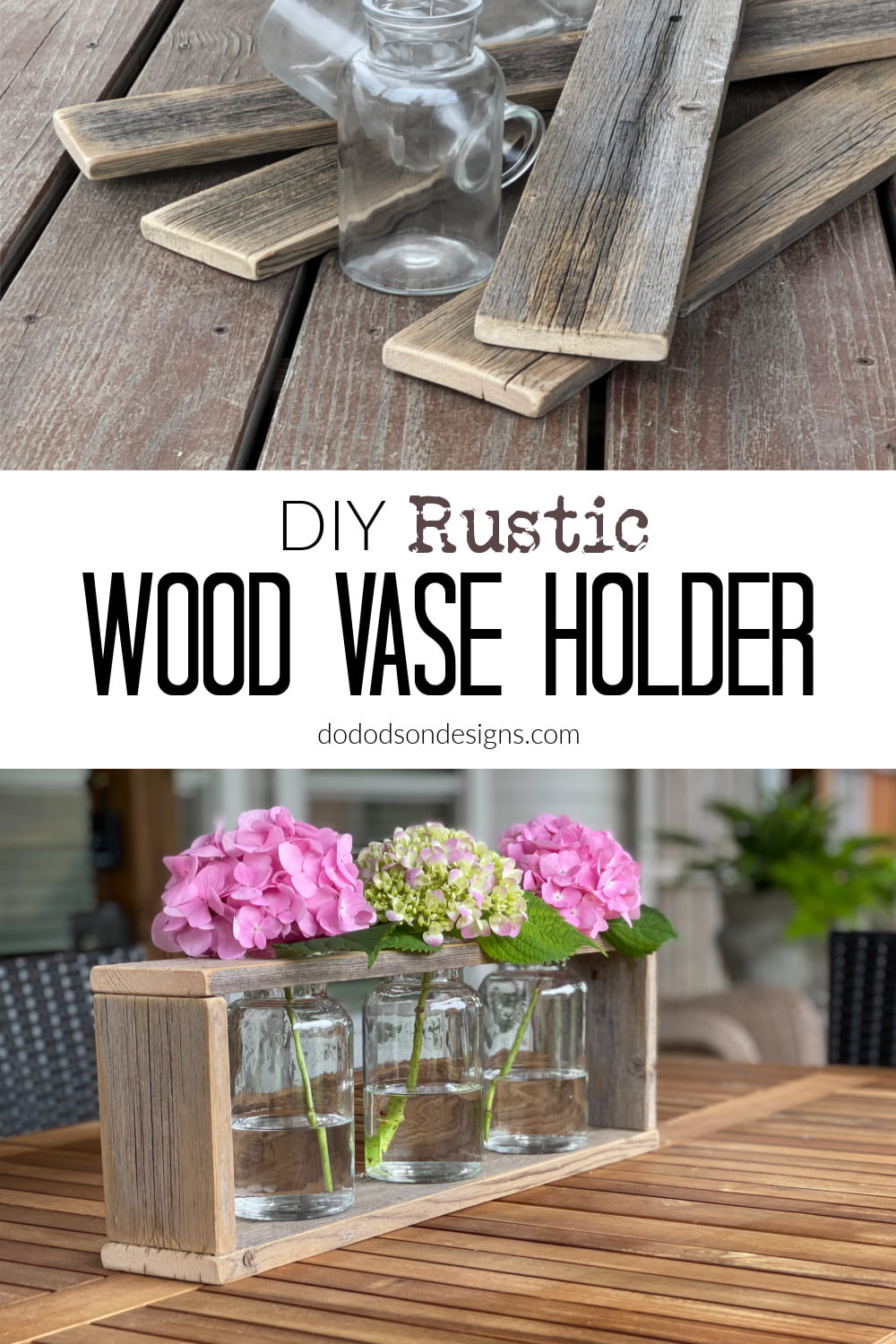 DIY Rustic Wood Vase Holder