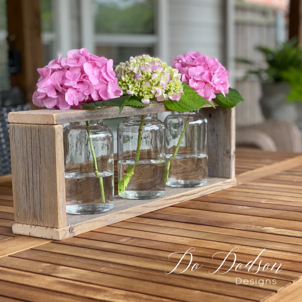 DIY Rustic Wood Vase Holder