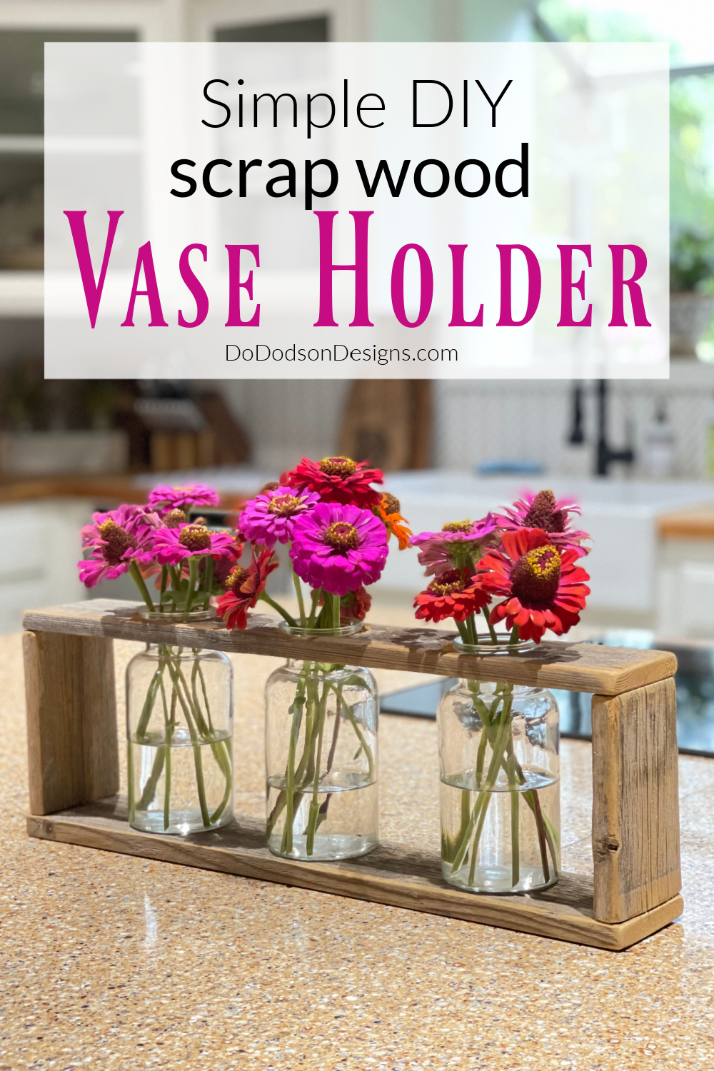 DIY Rustic Wood Vase Holder