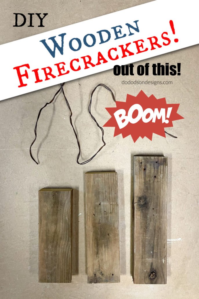 Make these easy DIY wooden firecrackers for your 4th of Jporch decorations.