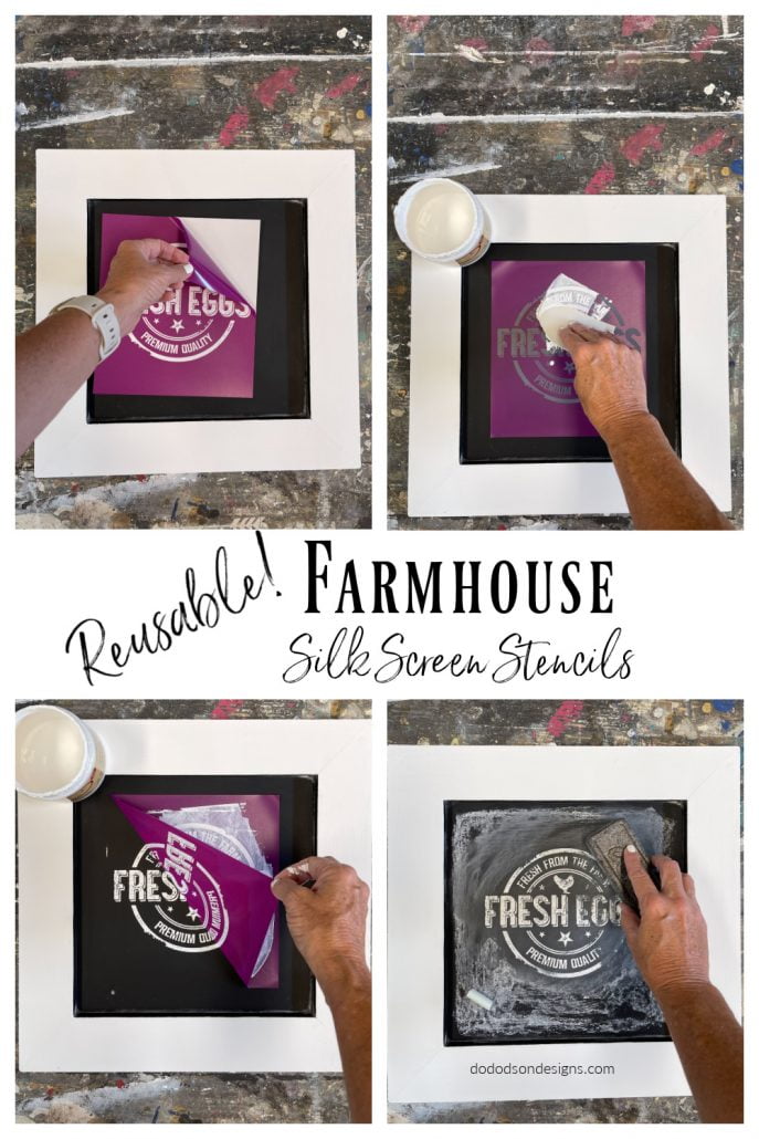 How To Apply Reusable Farmhouse Silkscreen Stencils On A Small Chalkboard