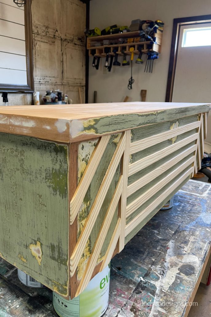I added wood trim to create a unique modern design on this DIY lane cedar chest makeover.