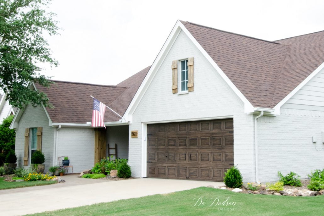 One of the best things we did to our home was to paint that ugly red brick. The before and after is surprising!