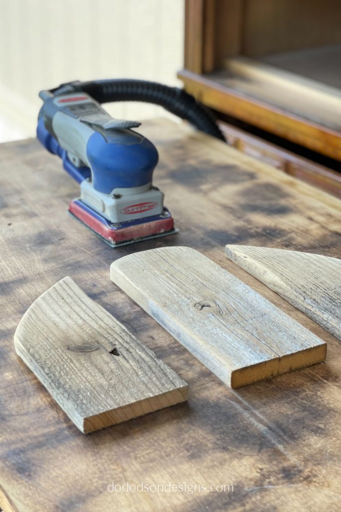 I smoothed the edges of the rustic wood pumpkins with my SurfPrep sander. It's my favorite tool in my studio! Time to assemble them. Come see!