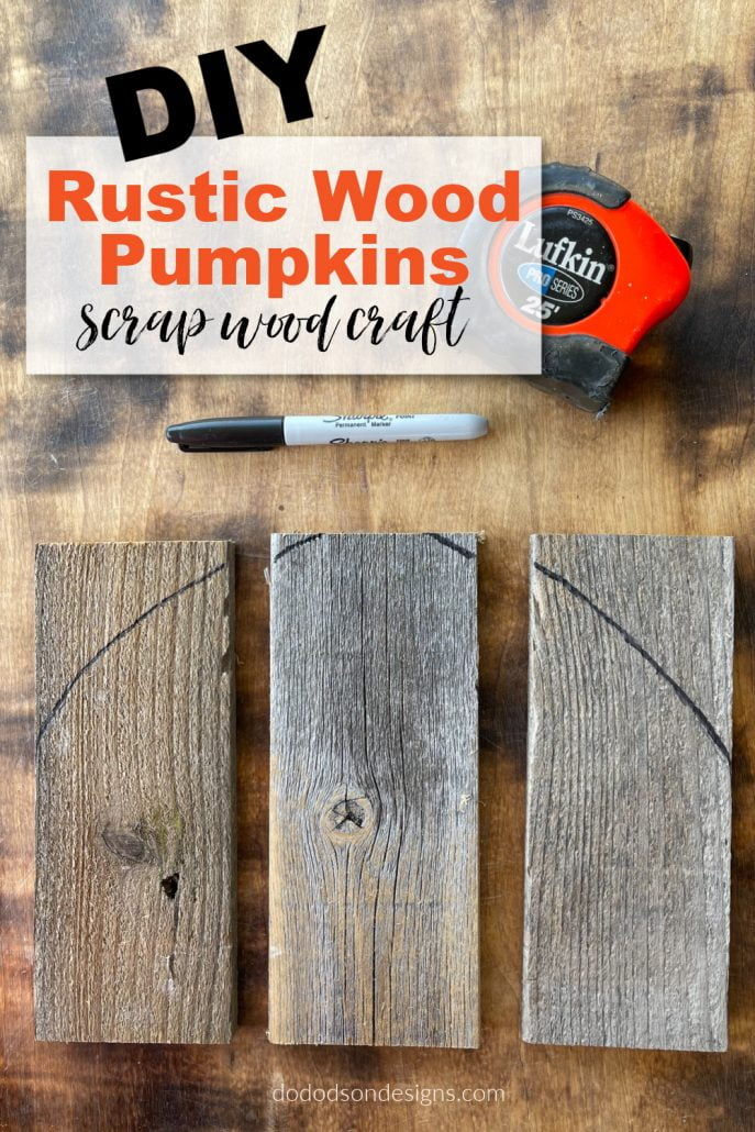 The perfect Fall craft for those that love DIY rustic wood pumpkins. And I made them out of scrap wood. I love to repurpose when I can.