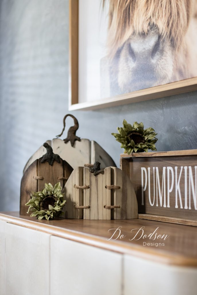 I couldn't find wood pumpkins I loved so I made my own! Learn how to make these rustic DIY wooden pumpkins with a farmhouse vibe. So unique! 