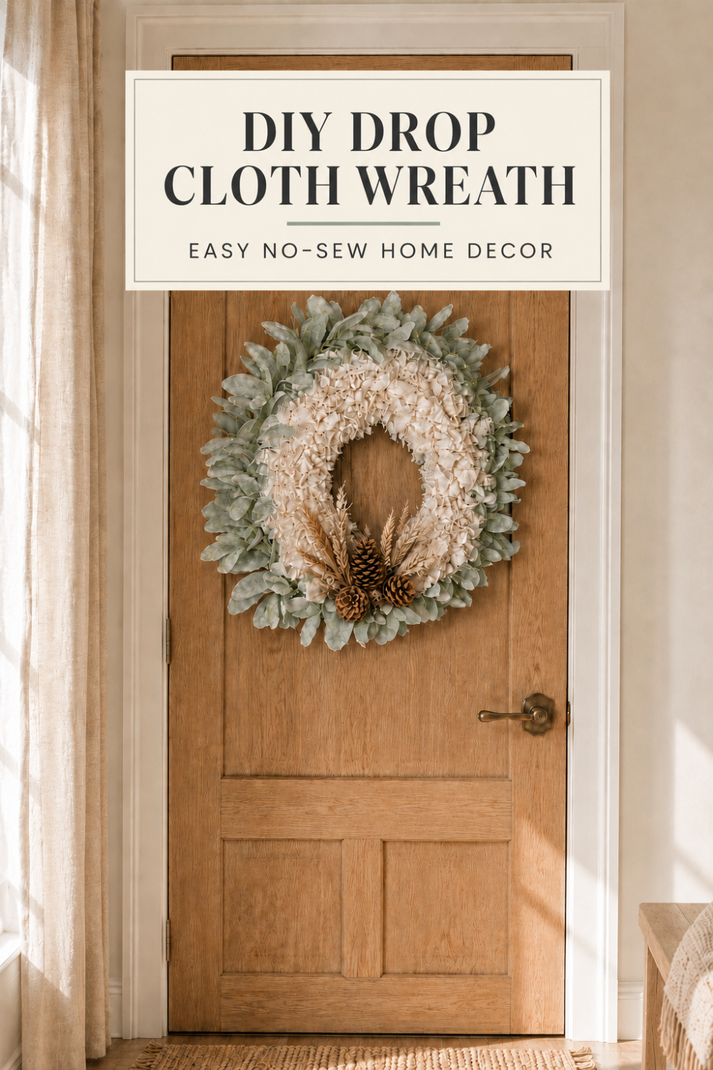 Easy DIY Drop Cloth Wreath—No Sewing Required