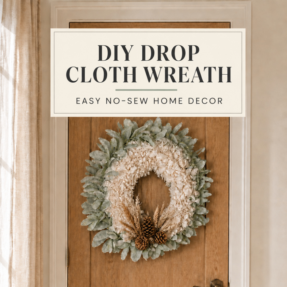 Easy DIY Drop Cloth Wreath—No Sewing Required