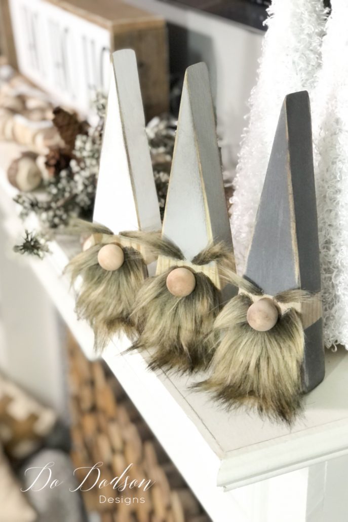 DIY wood block Christmas gnomes that you can make in less than a day.