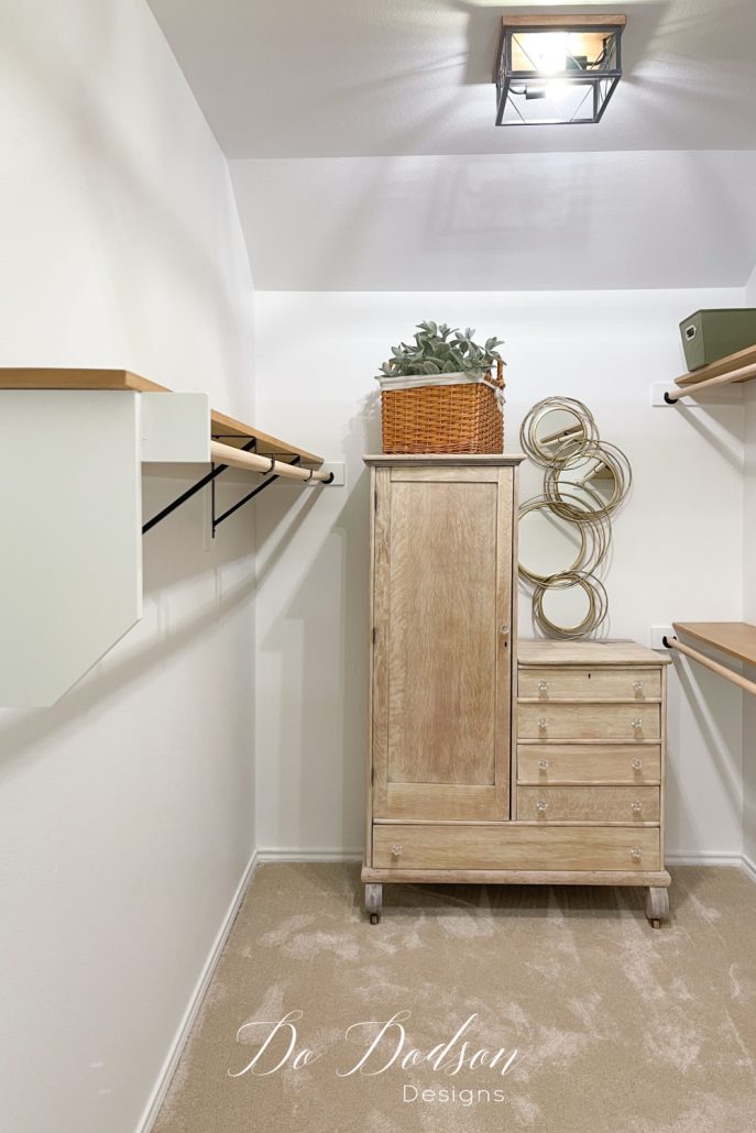 Look at how amazing this master bedroom closet looks after a simple closet update.