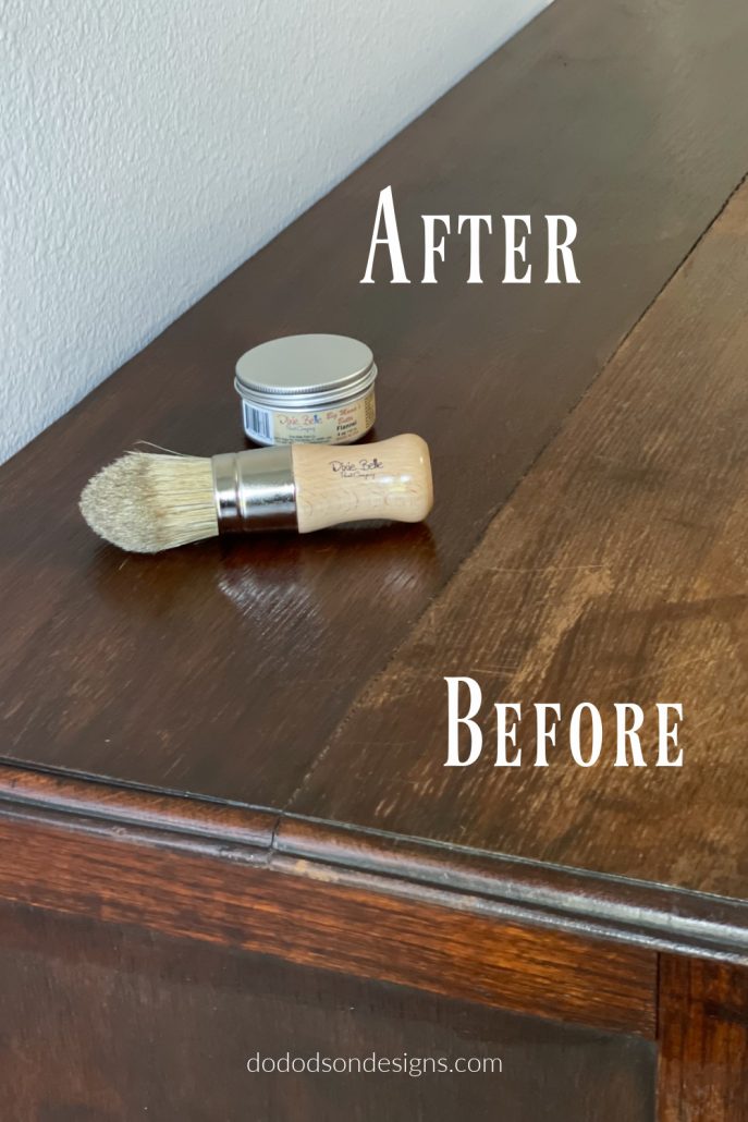 Here is how I revive dry, brittle, wood on antique furniture. The before and after says it all. 