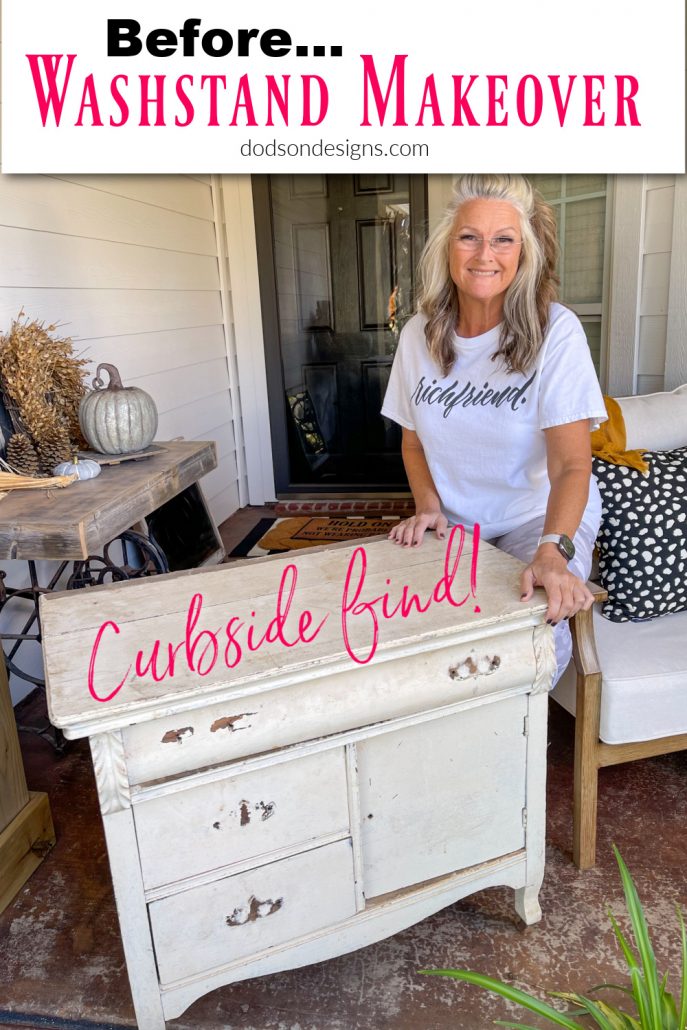It's not every day you SCORE a curbside find like this antique washstand. It will be well worth the furniture repairs it needs to bring it back to life. I'm thinking it needs chalk paint but I also want to salvage that beautiful oak wood underneath those layers of paint.