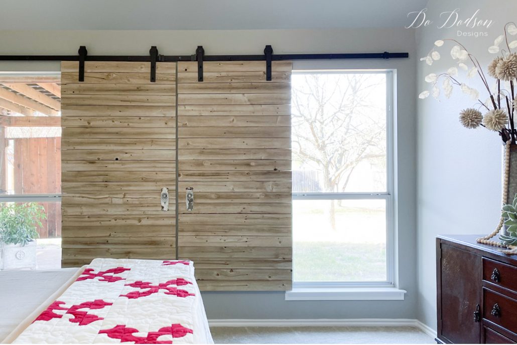 Do Dodson Designs Christmas Home Tour - Sliding Barn Door Window Coverings