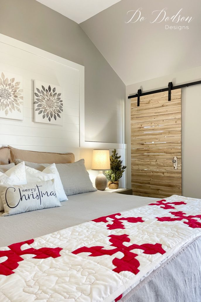 Do Dodson Designs Christmas Home Tour - Sliding Barn Door Window Coverings