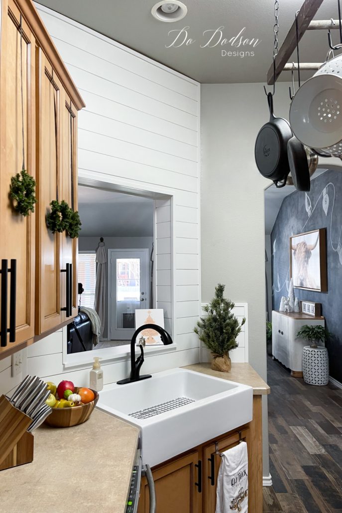 Shiplap Accent Wall And Backsplash
