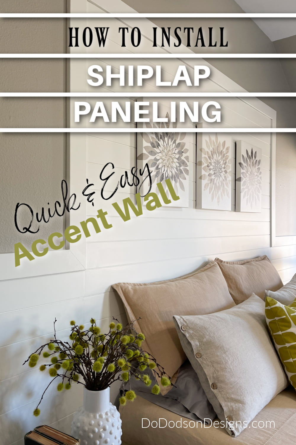 How To Install Shiplap Paneling - White Accent Wall