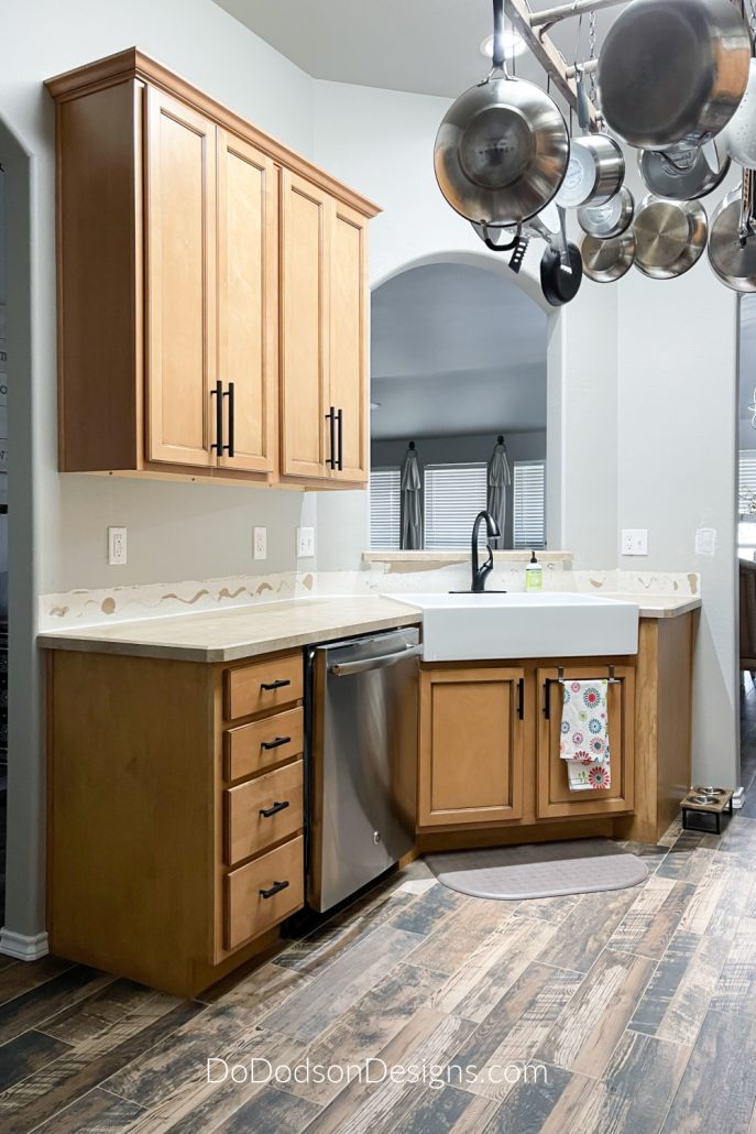 BEFORE - DIY Kitchen Shiplap Backsplash - Easy Installation