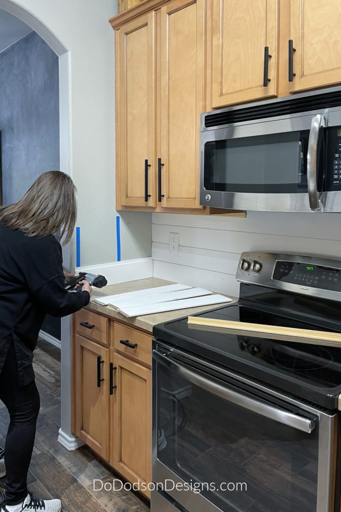 Try this quick and easy DIY kitchen backsplash update in your kitchen.