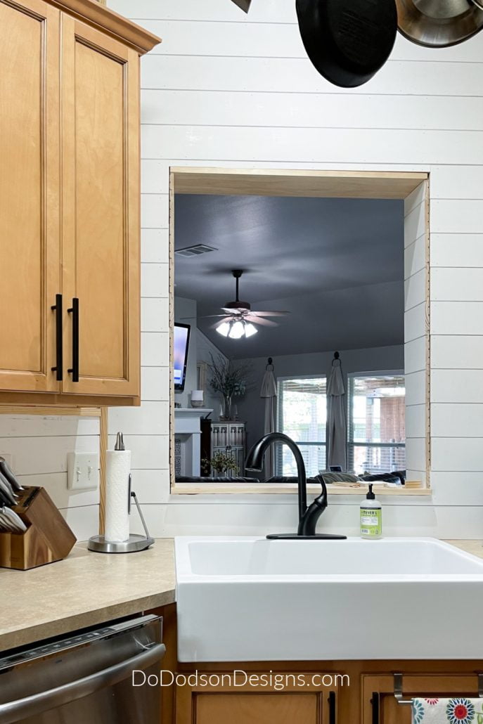 Using PVC shiplap on our kitchen backsplash was the best option due to the exposure of moisture.