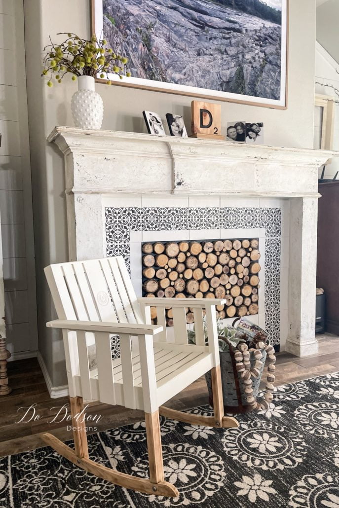 This wooden rocking chair turned out amazing. The paint and natural wood look is exactly what I wanted. Do Dodson Designs