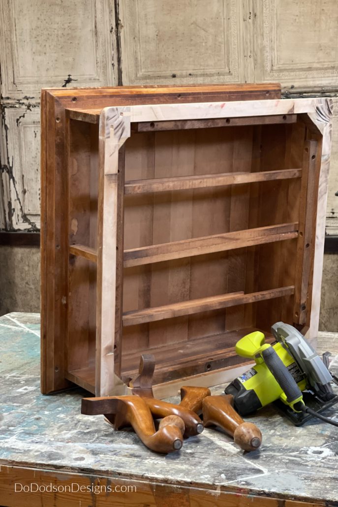 Learn how I cut off the legs on a wood coffee table and added new ones. Before and after coffee table makeover.