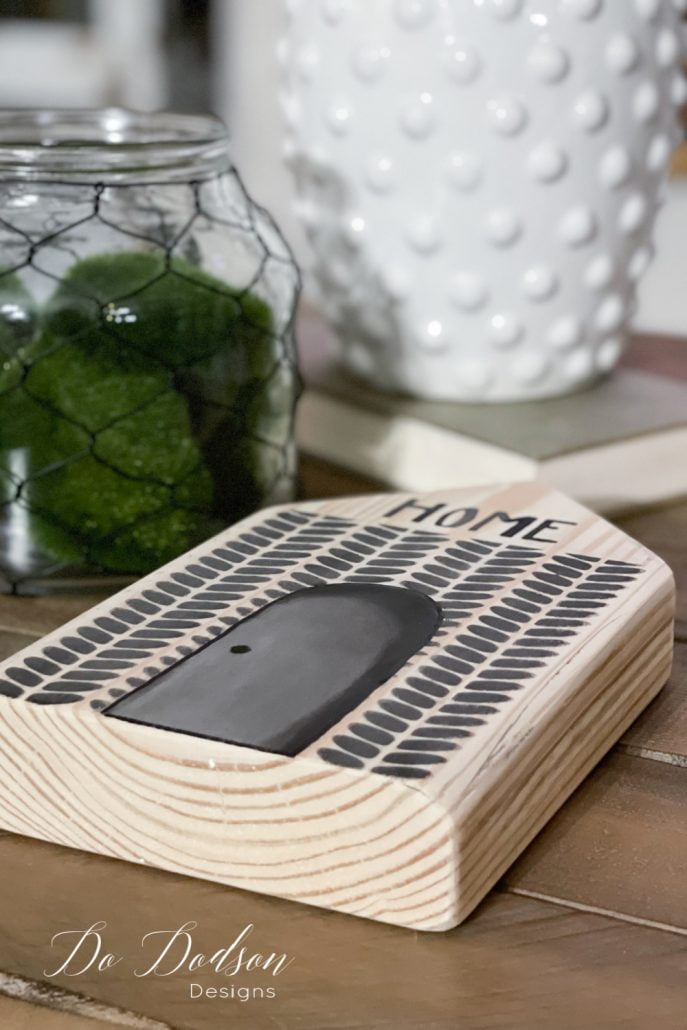 I couldn't decide what paint colors I wanted on my wood block house, so I made a few attempts. This is the one I liked the best! Wouldn't they make great gifts?