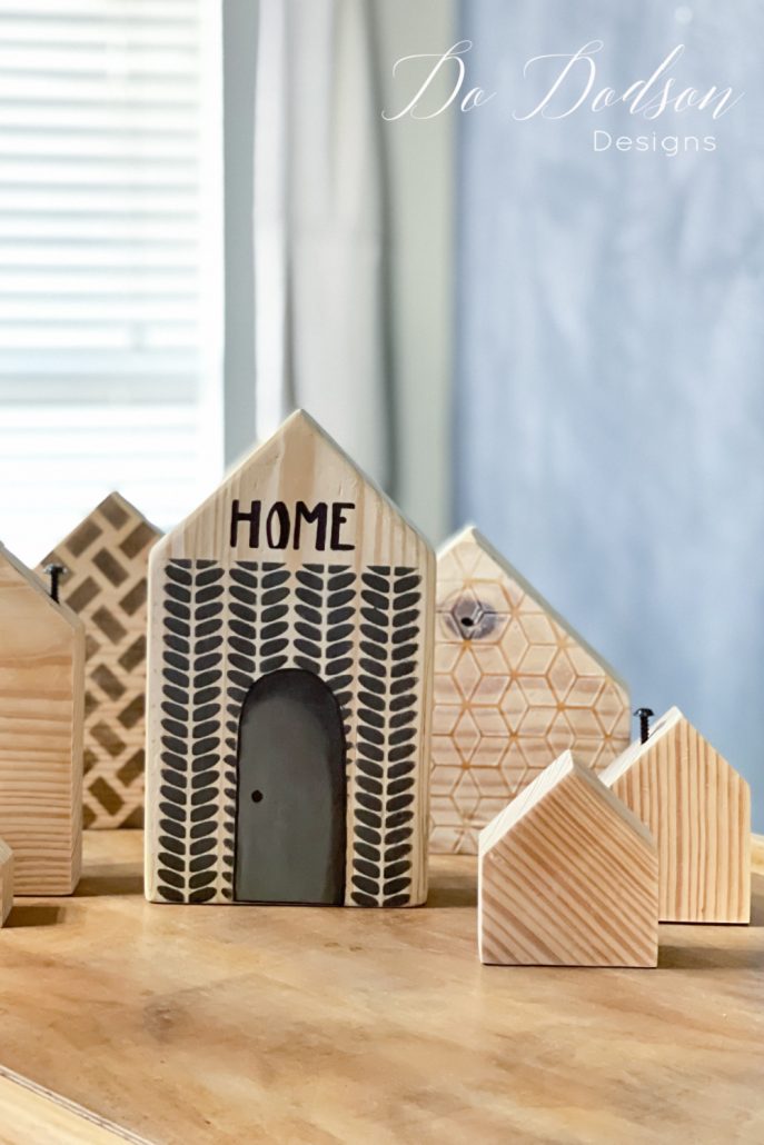 Easy DIY Scrap Wood Block Houses - 20 Minute Craft