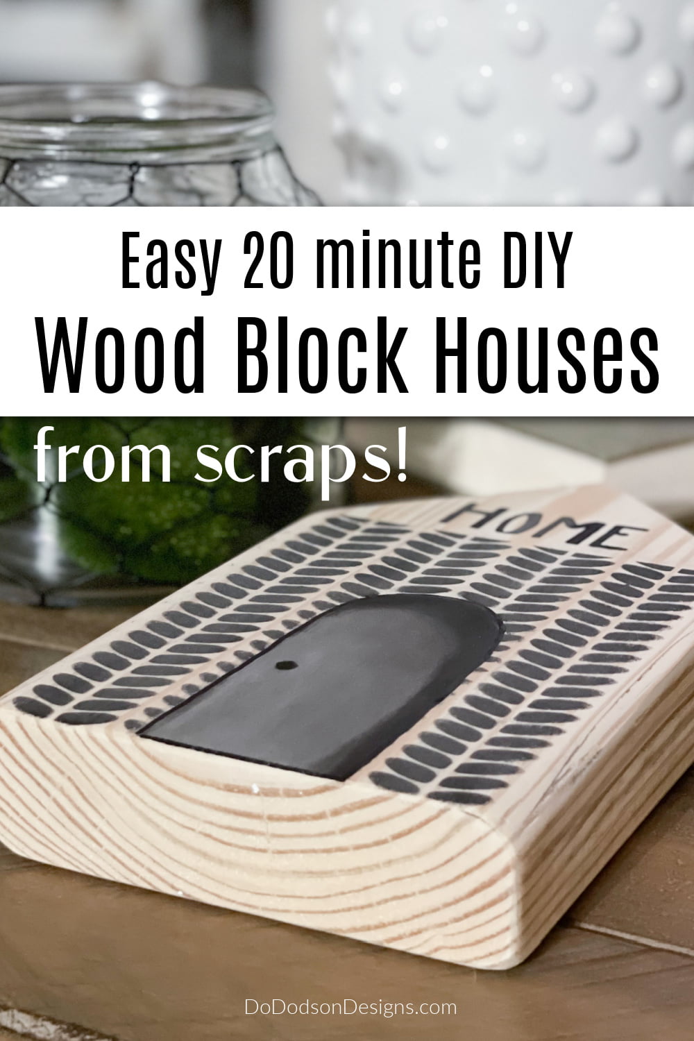 Easy DIY Scrap Wood Block Houses - 20 Minute Craft