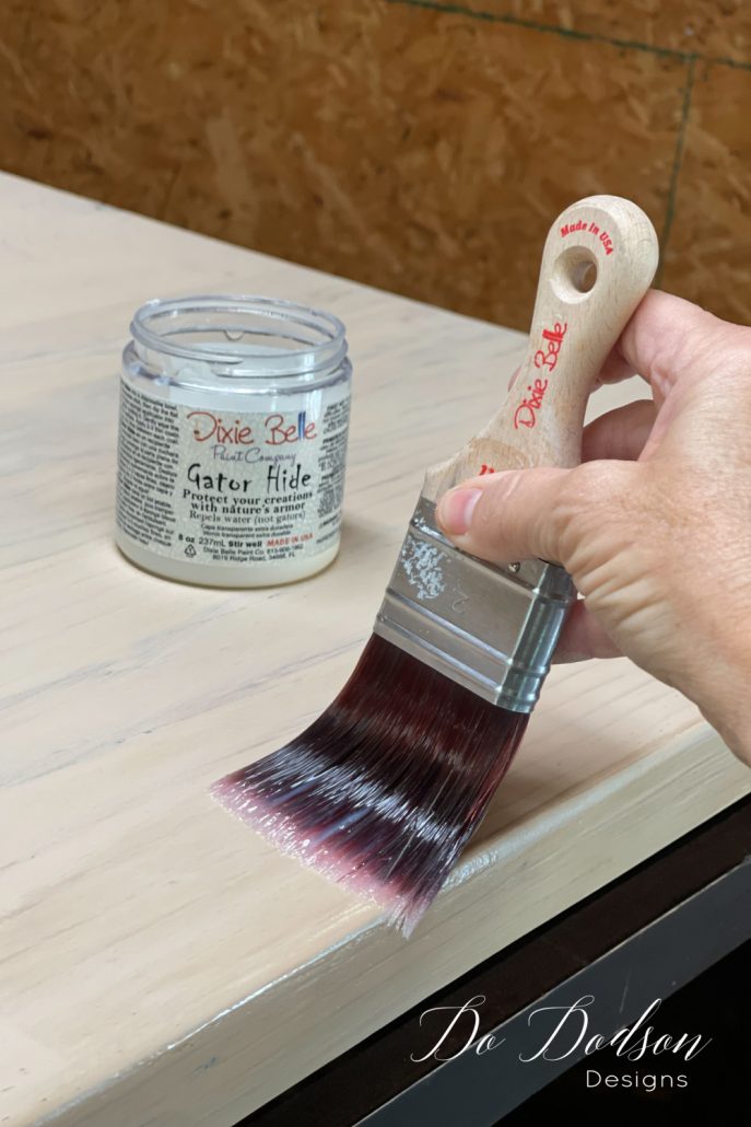 Apply a water-based top coat for durability on those high traffic areas of your wood furniture.