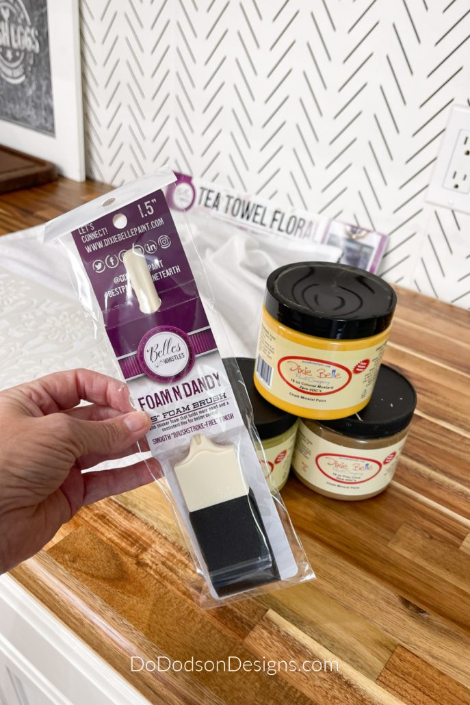Here are the supplies needed to stencil on fabric.