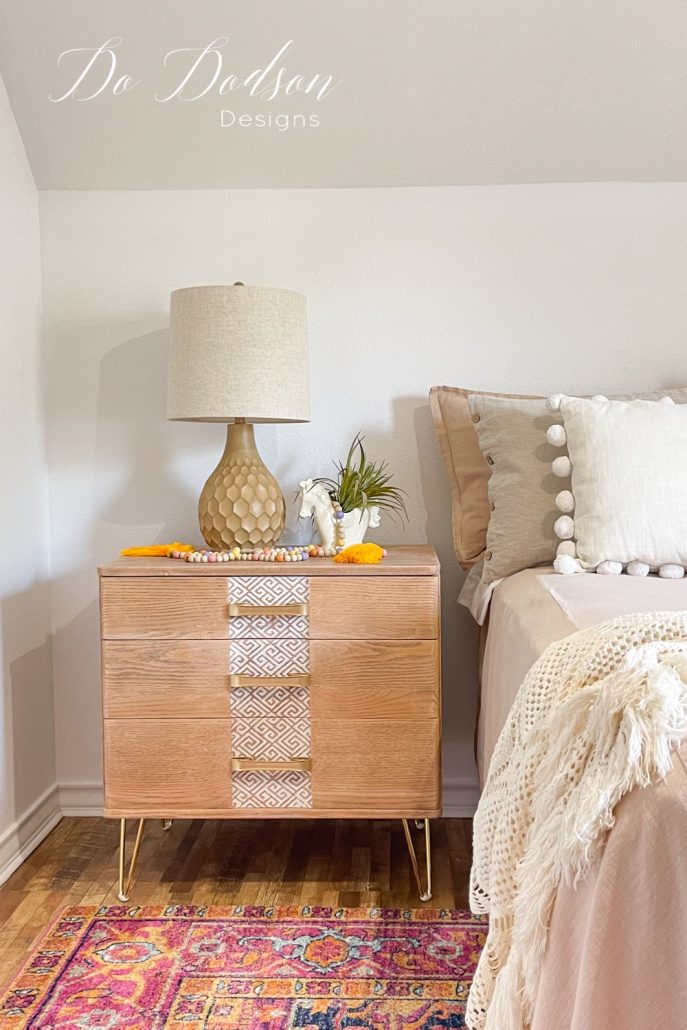 How To Stencil On Wood Furniture - MCM Makeover