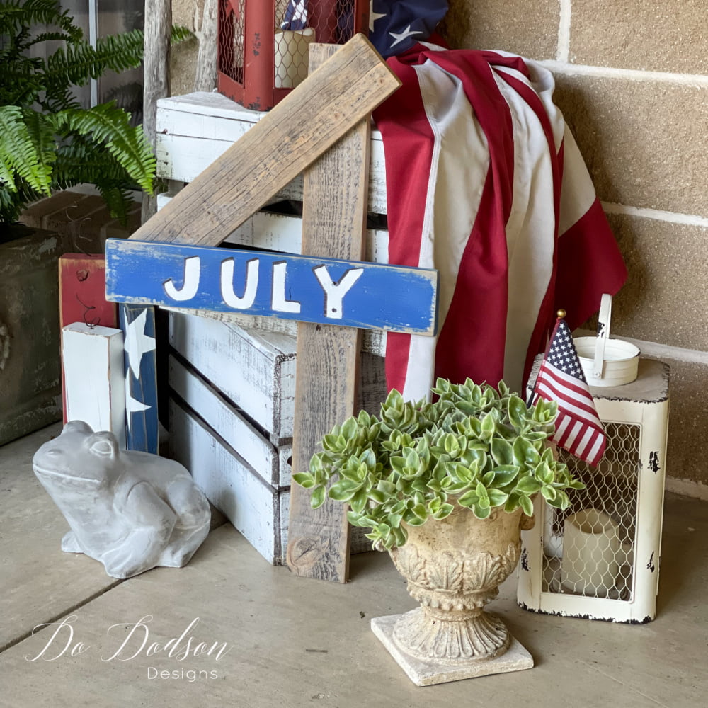 Simple DIY 4th Of July Decor – Rustic Wood Sign