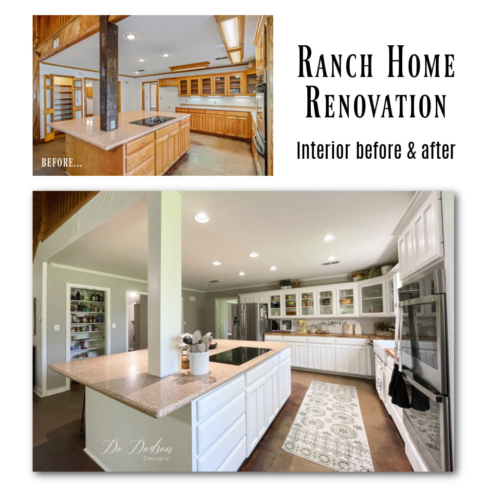 We couldn't wait to get started on our ranch home renovation. Adding our style to the interior has been a long-time dream. You've got to see the drastic before and after photos!
