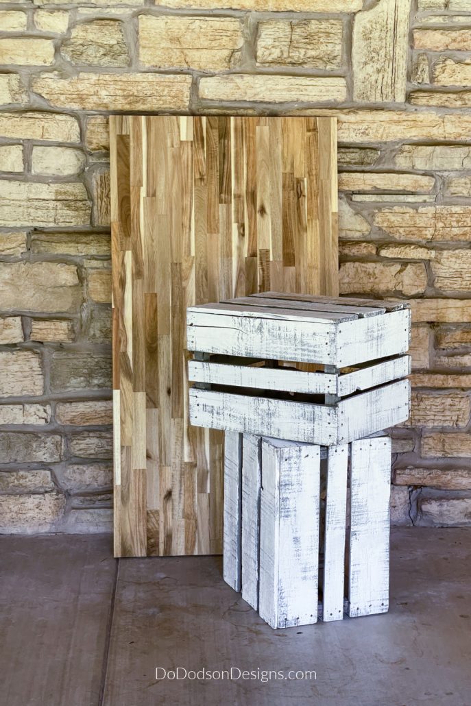 Here is all you need to make a simple DIY patio coffee table.
