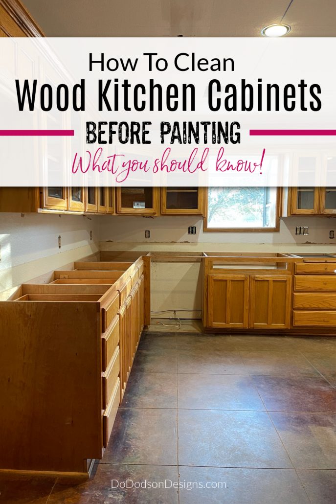 how to clean wood kitchen cabinets before painting (prep)