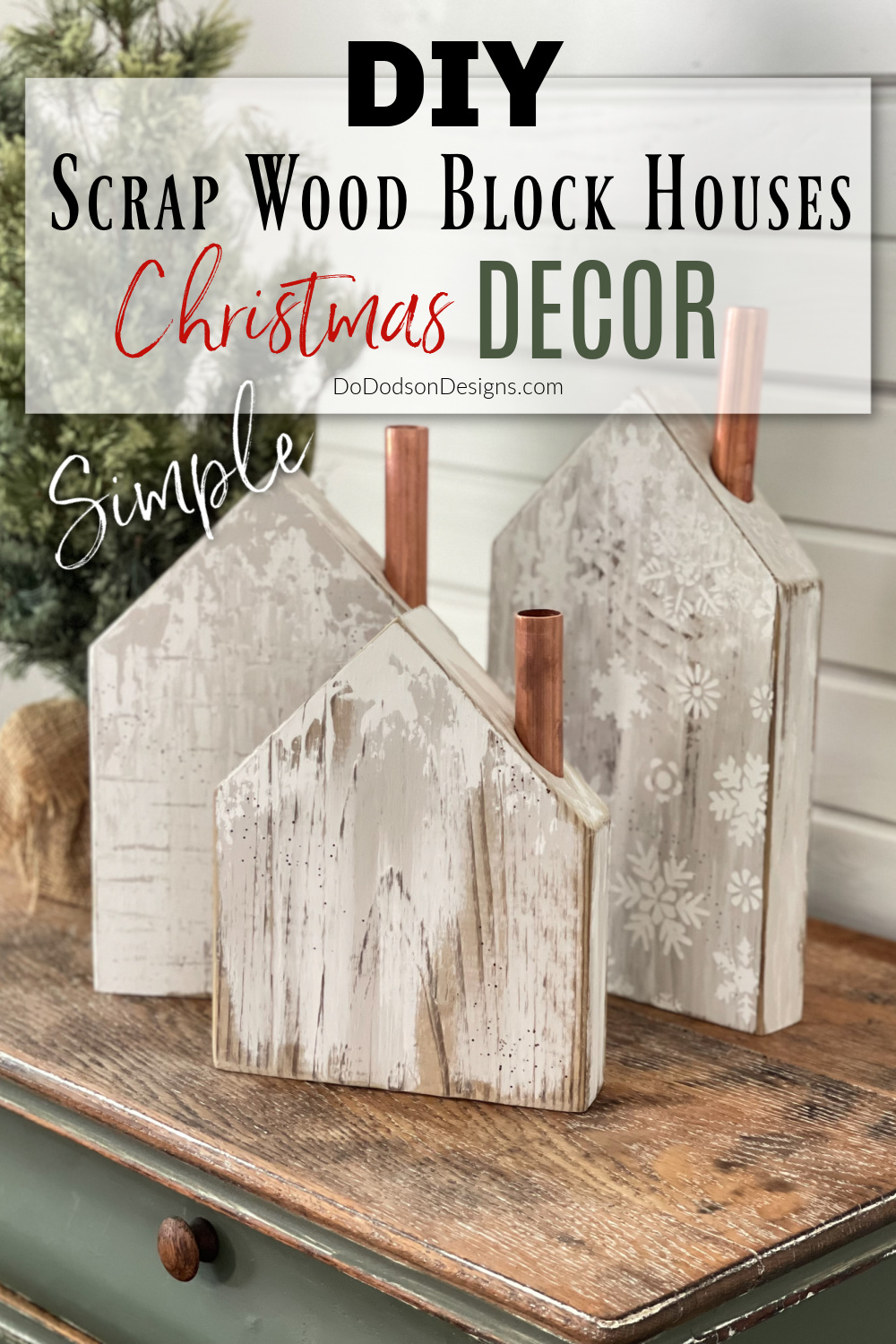 DIY Farmhouse Scrap Wood Block Houses (Crafty Christmas Decor)