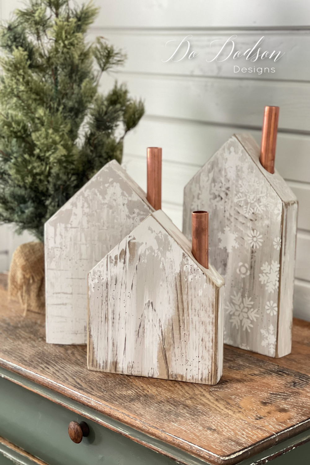 DIY Farmhouse Scrap Wood Block Houses (Crafty Christmas Decor) Do Dodson Designs