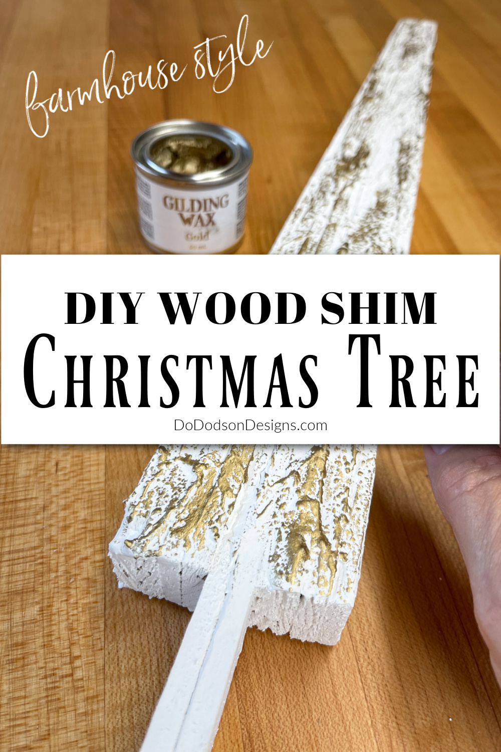 DIY Wood Shim Christmas Trees (Farmhouse Style)